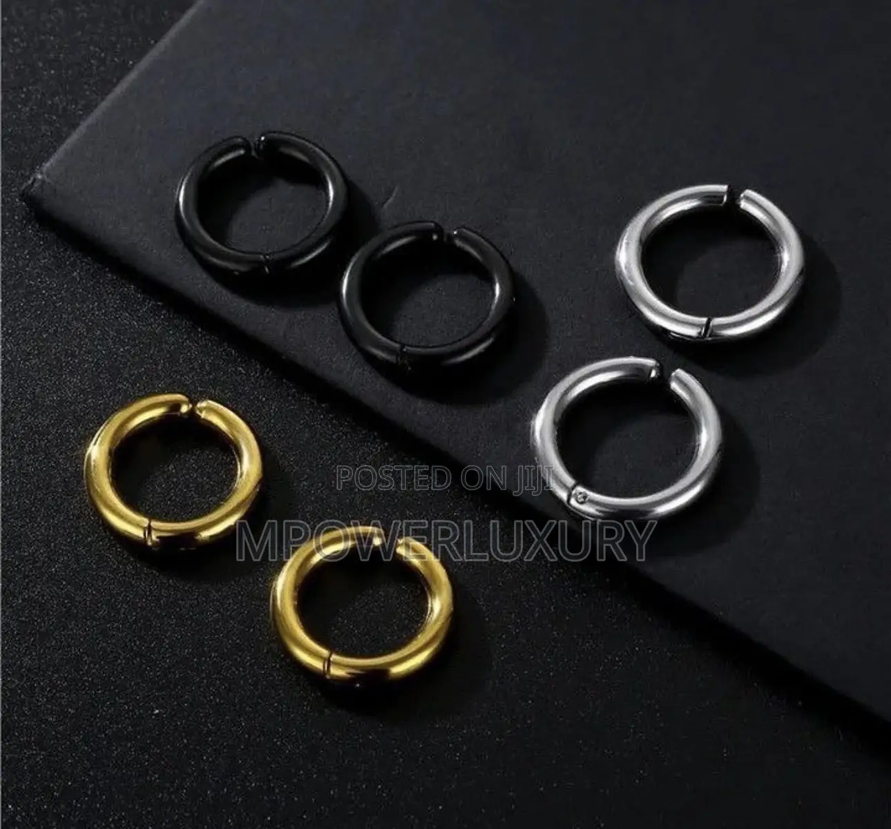 Non-Piercing Stainless Clip on Round Hoops Earrings for Unpierced Ear