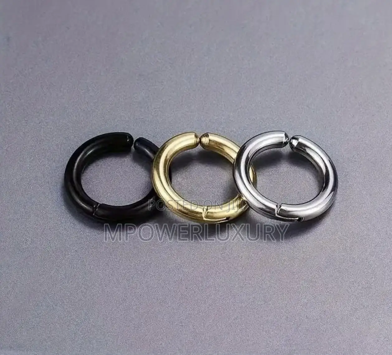 Non-Piercing Stainless Clip on Round Hoops Earrings for Unpierced Ear