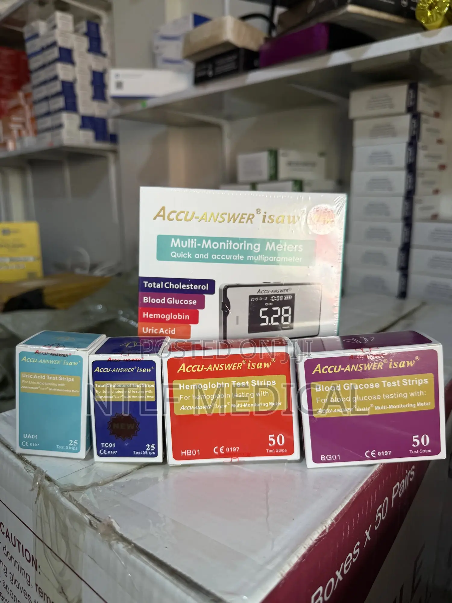 Accu Answer 4in1 Cholesterol, Blood Glucose, Hb And Uric Acid Machine