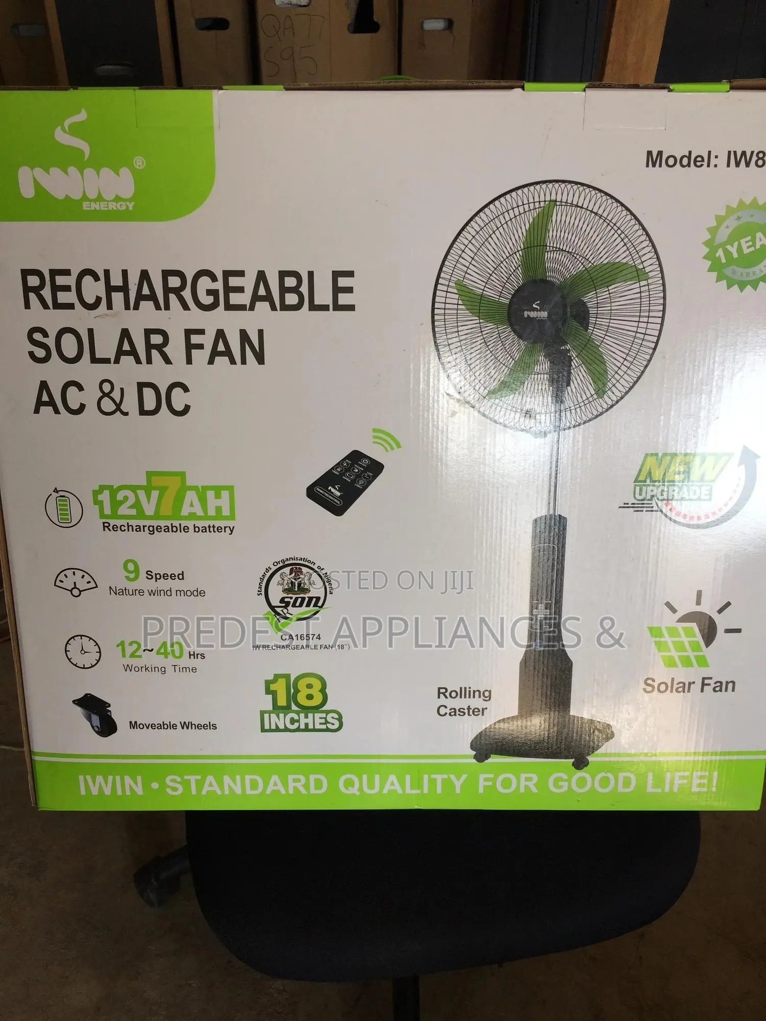 Rechargeable Standing Fan (Iwin)