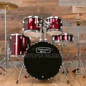 Mapex Tornado 5-piece Complete Drum Set In Black Finish.
