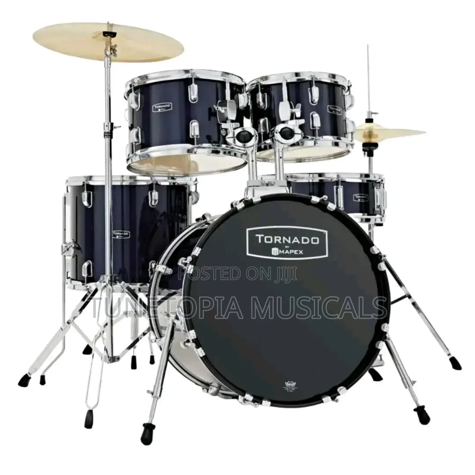 Mapex Tornado 5-piece Complete Drum Set In Black Finish.