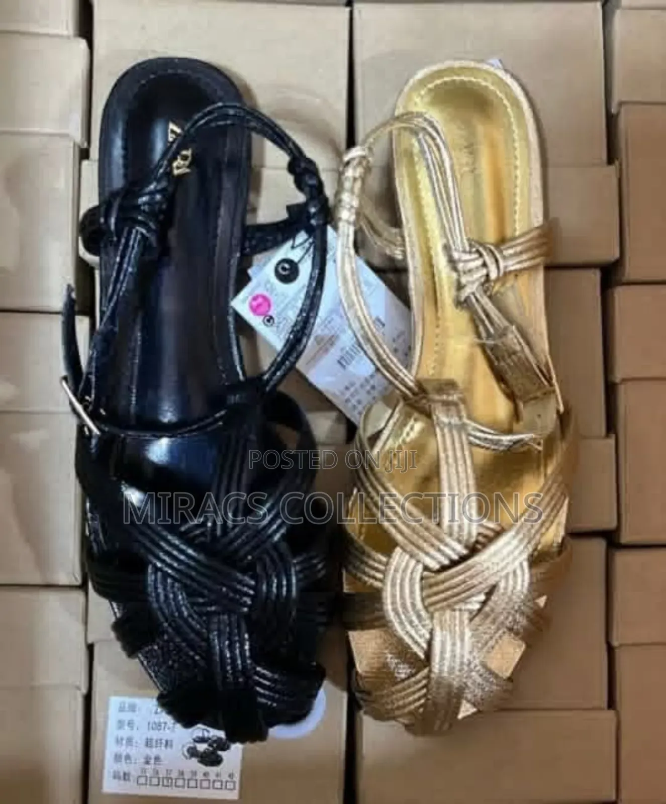 Woven Ankle -Tie Flat Sandals
