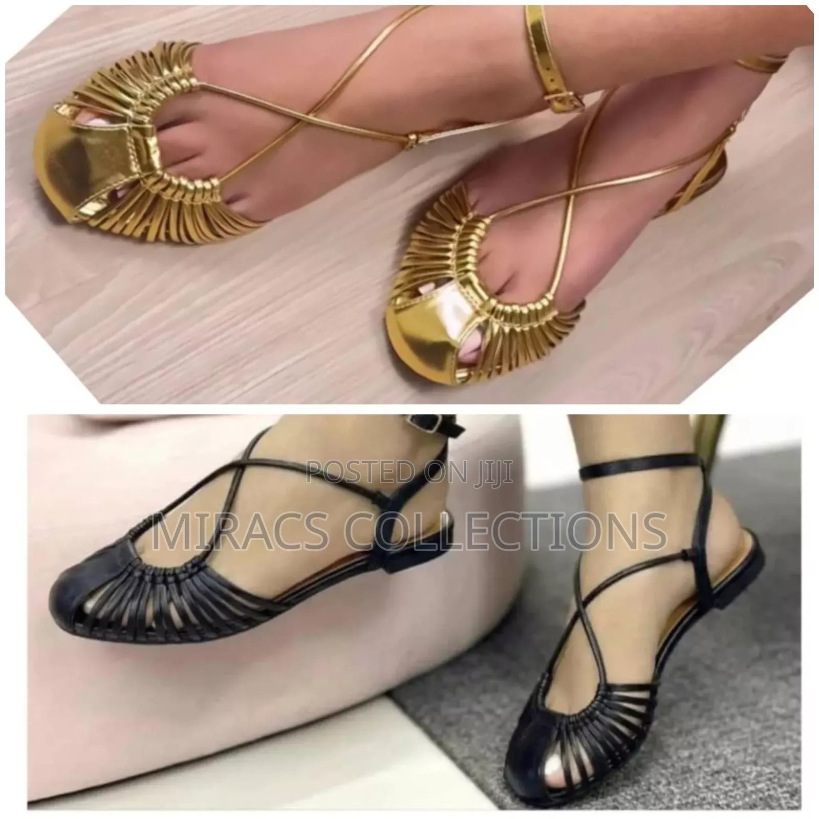 Ribbed Ankle Strap Sandals