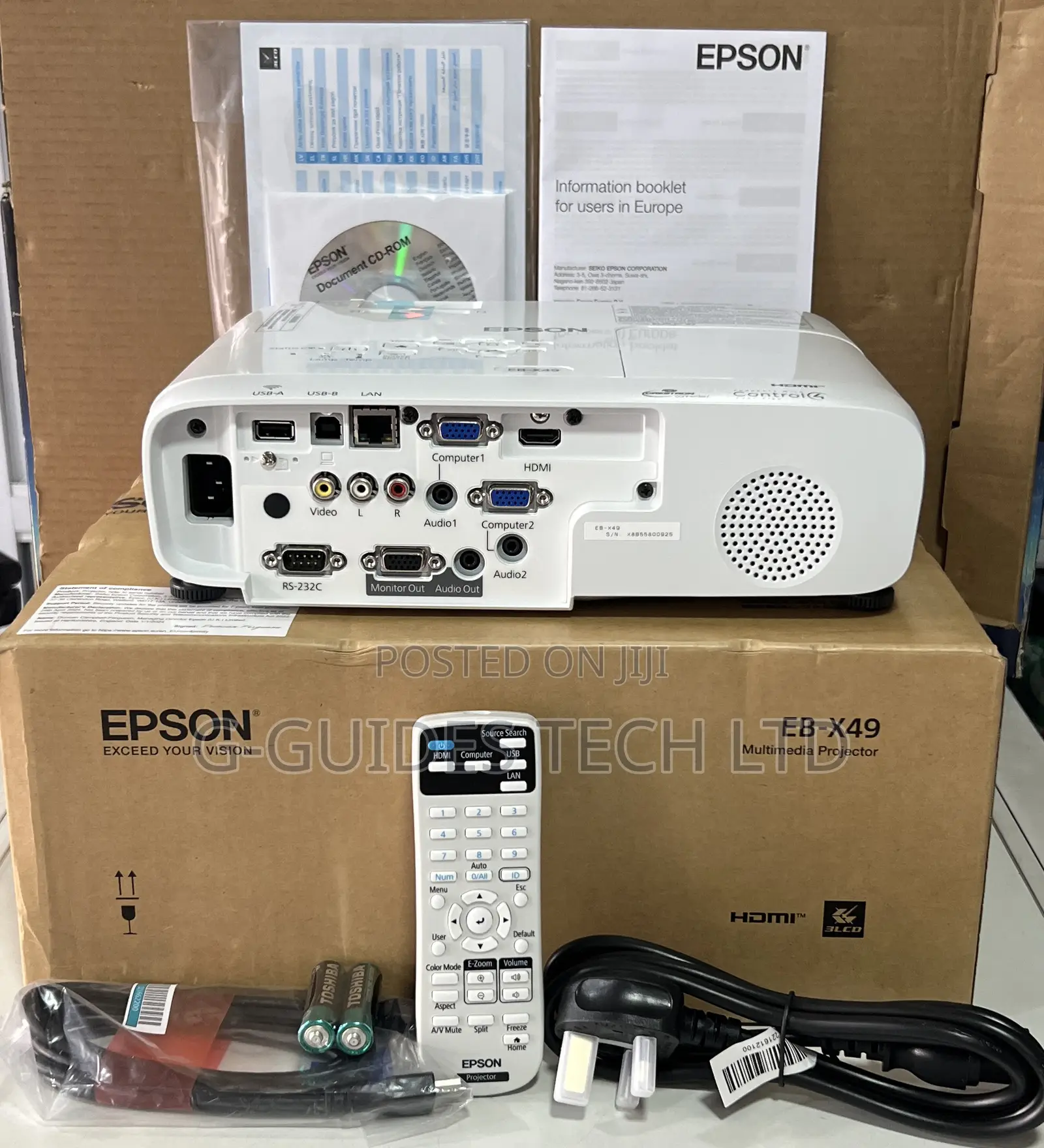 Epson Eb-X49 Multimedia Projector 3,600 Lumens