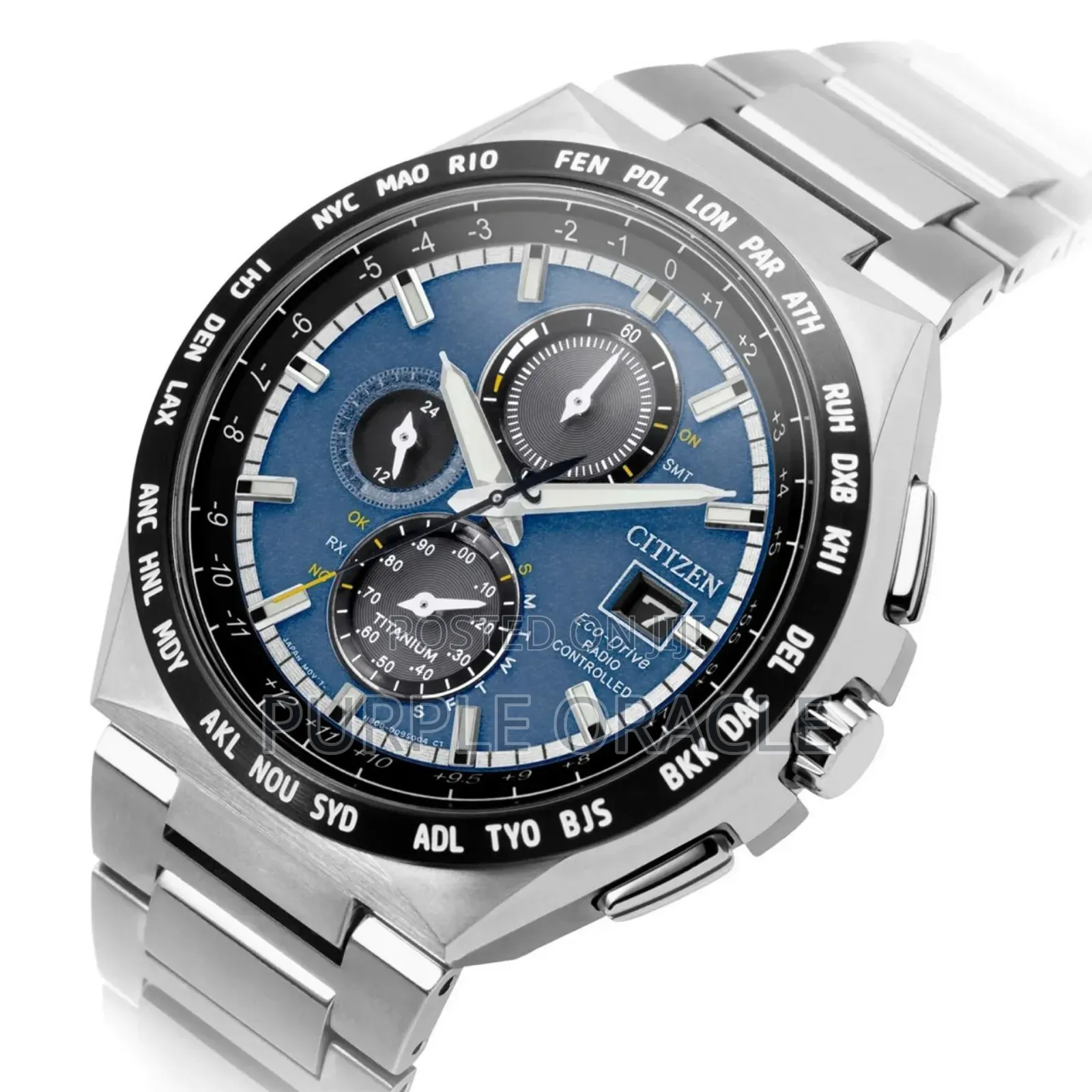 Citizen At8238-84l Eco-drive Radio Controlled Chronograph Watch.