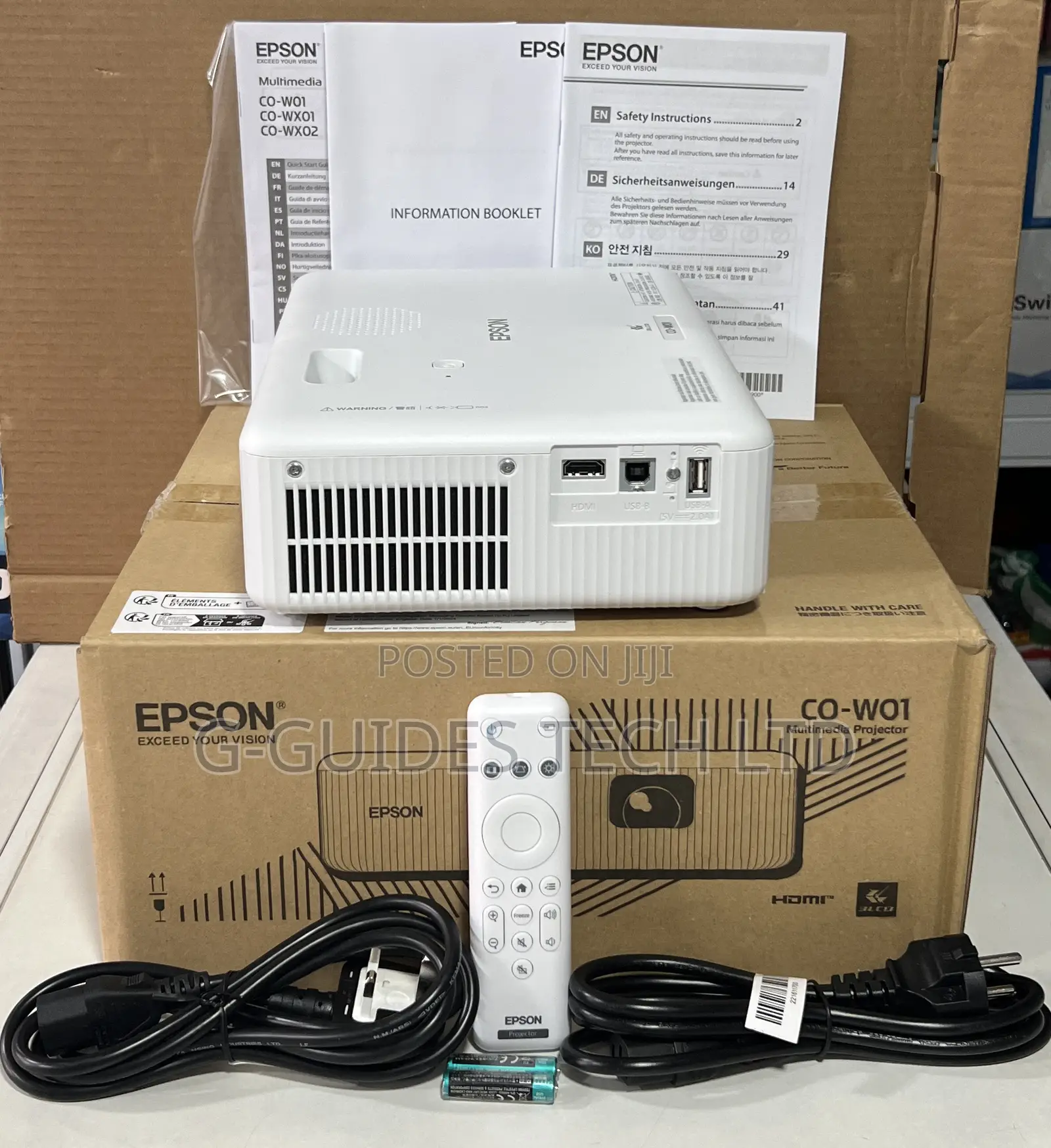 Epson Co-W01 Multimedia Projector Wxga 3,000 Lumens