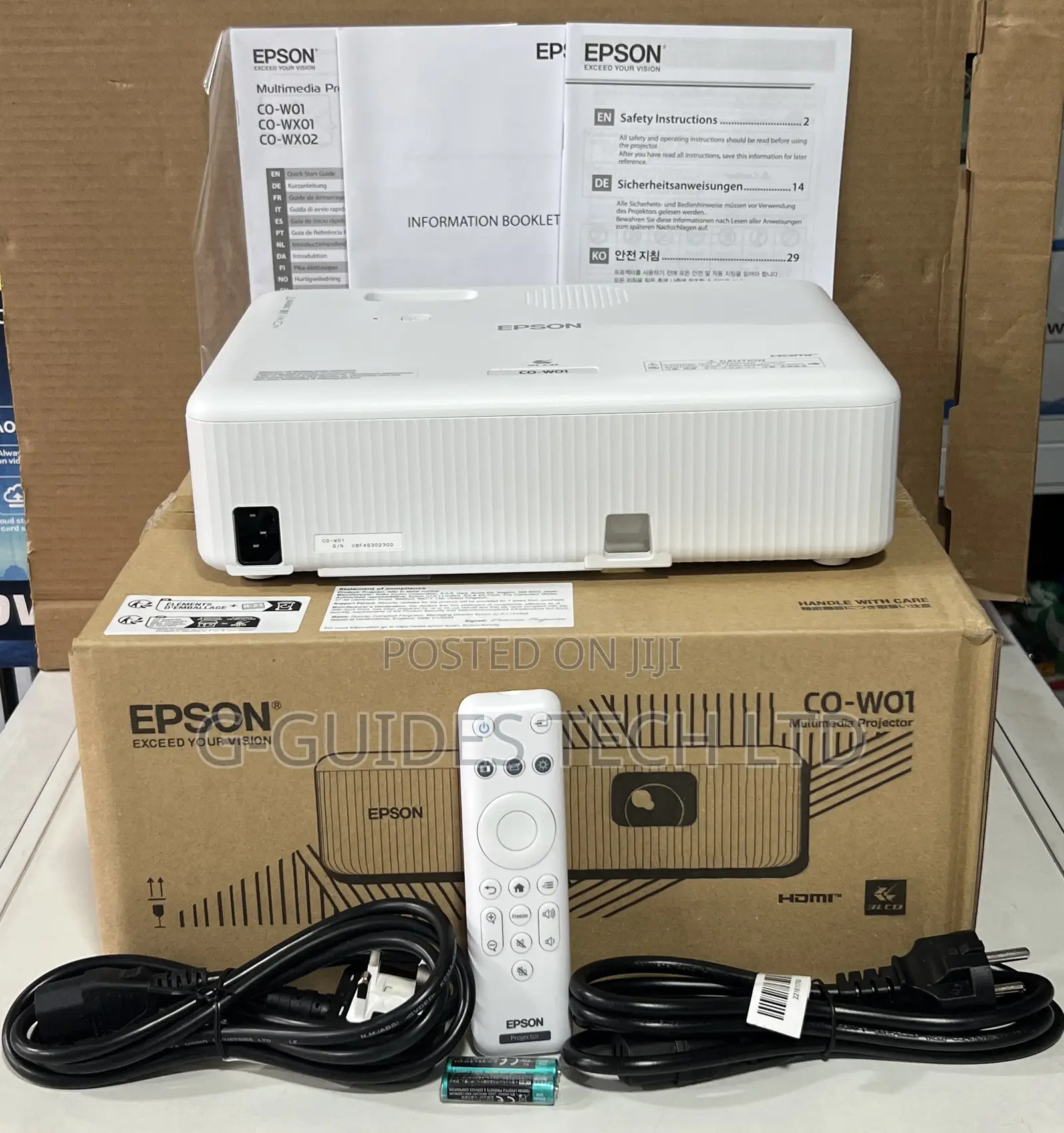 Epson Co-W01 Multimedia Projector Wxga 3,000 Lumens