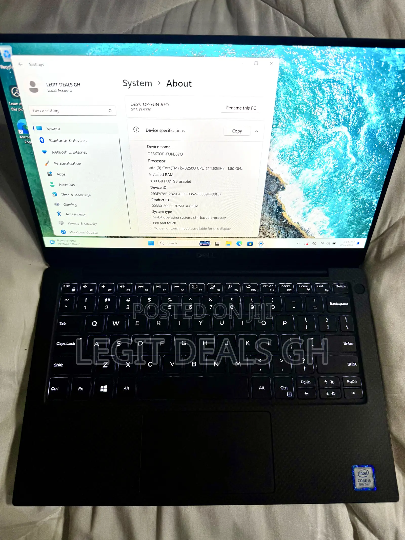 Laptop Dell XPS 13 8GB Intel Core i5 SSD 256GB
