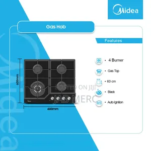Glass Top 60cm Midea Gas Hob 4 Burner Original Quality With Warranty