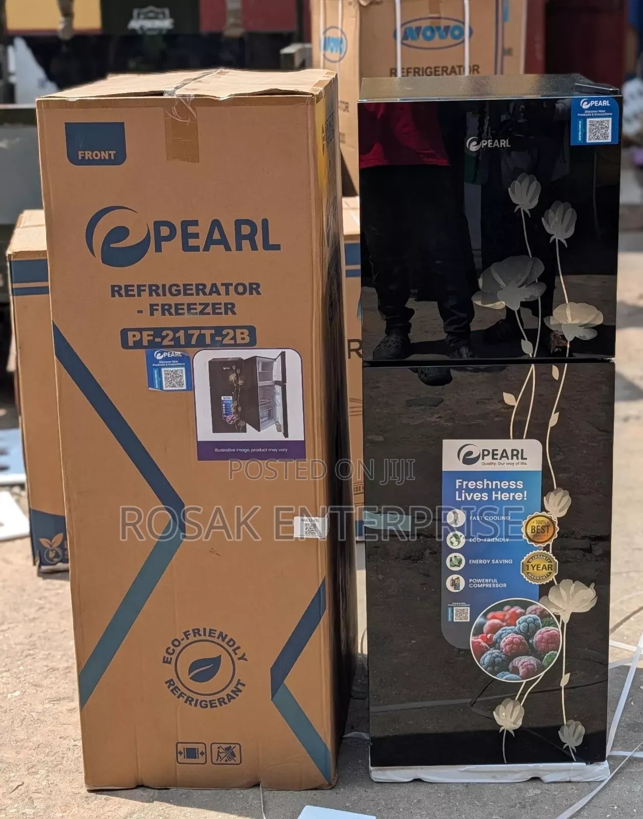 Pearl Pf-217t-2b Black Mirror Fridge 
 *138ltrs*