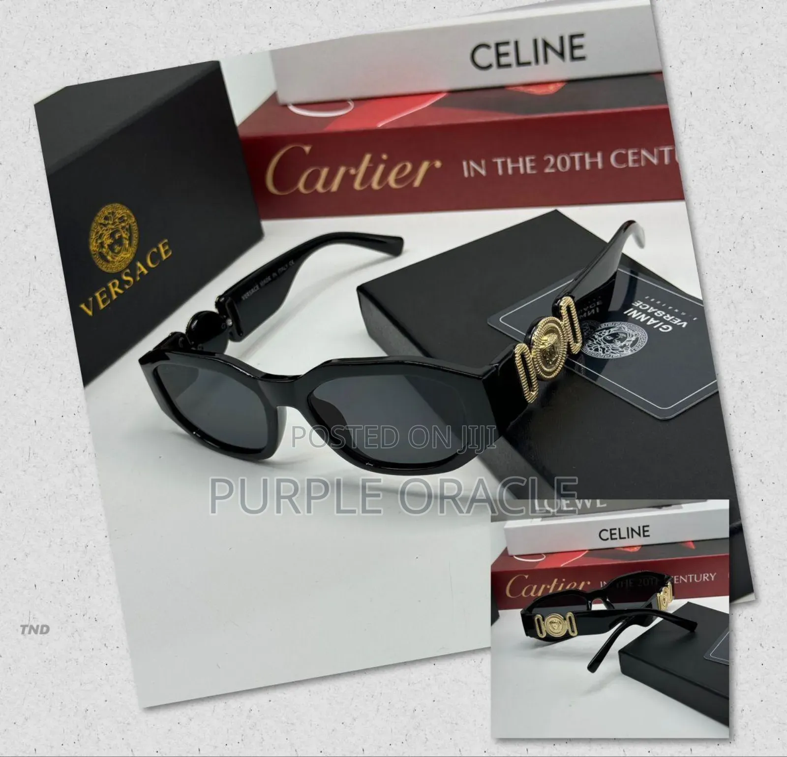 Versace Black Acetate Sunglasses.