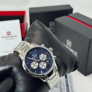 Naviforce Stainless Steel Band Luminous Date Display Chronometer