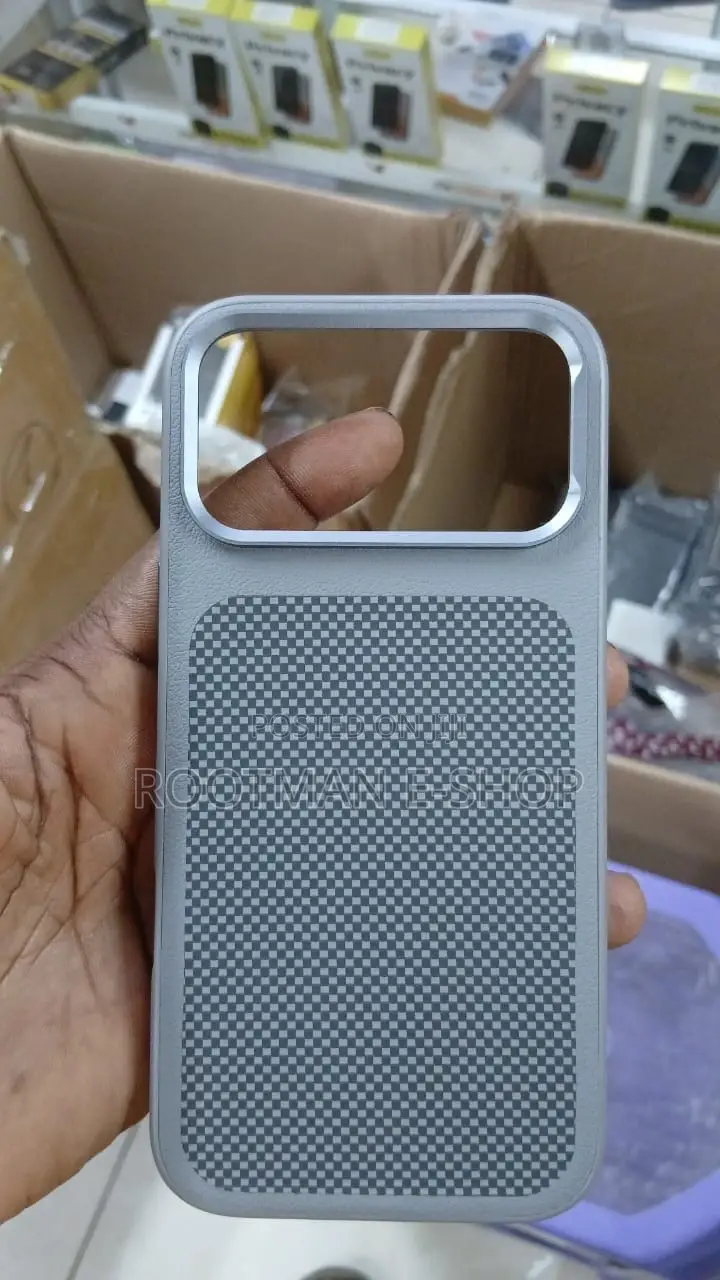 Premium Plaid Leather Phone Case for iPhone Air and 17 Pro Max