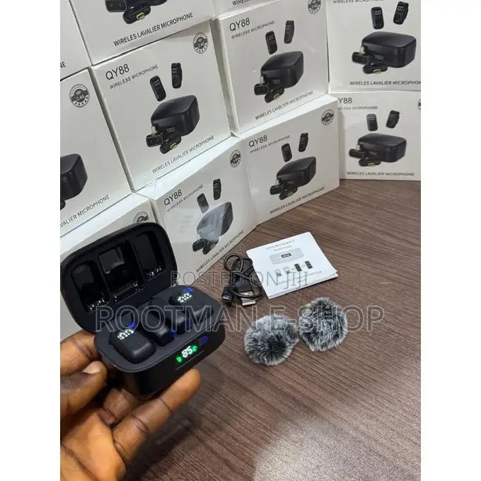 Qy88 Wireless Microphone Noise Cancellation Long Battery Life