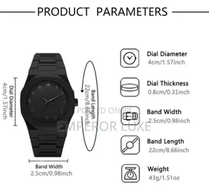 Luxury Men’S Wristwatch – Matte Black Executive Design