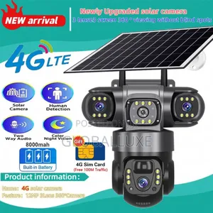 Solar-Powered 4-Face Security Camera System