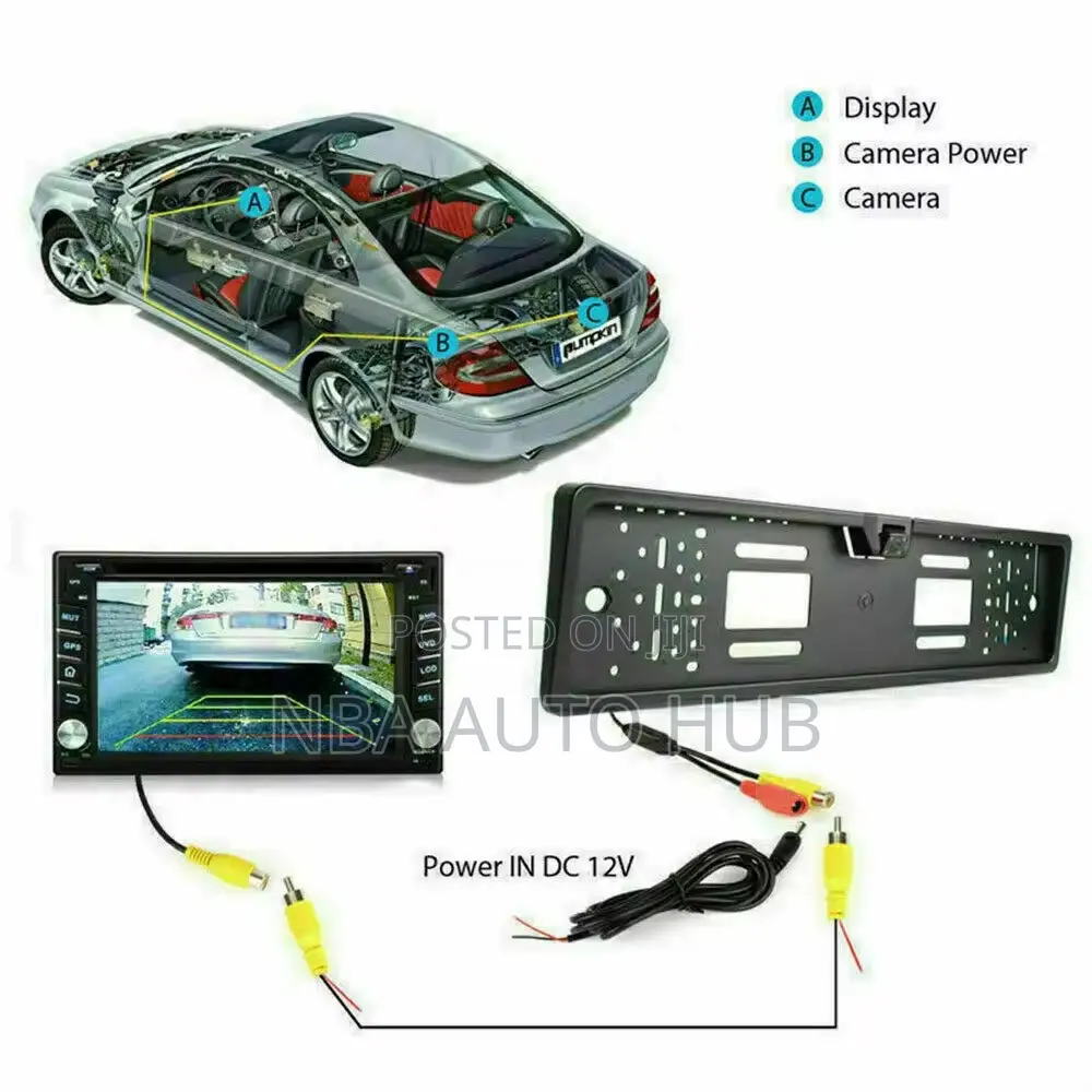 Universal License Plate Frame With Car Reverse Rear Camera