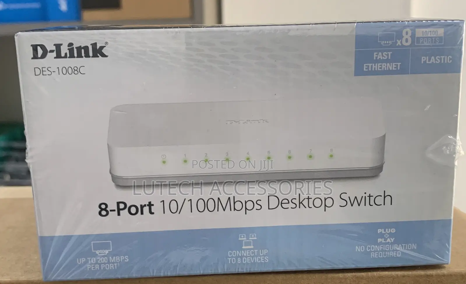 D Link 8port Desktop Switch Des-1008c 10/100mbps