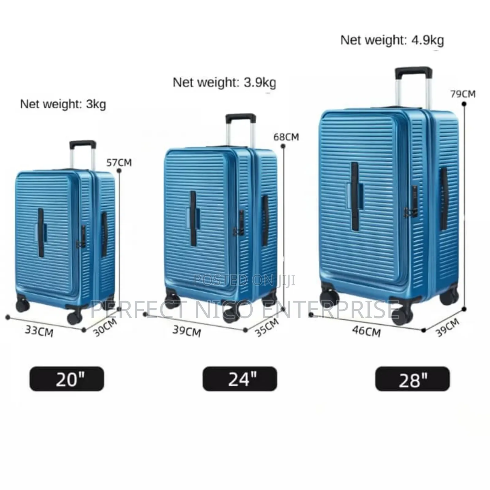 Premium Lightweight Polycarbonate Trunk Suitcase - 3 Sizes Available