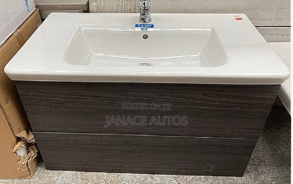 Tavistock Cadence 800 Wall Unit in Tundra Wood + Roca Basin + Tap