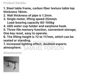 Adjustable and Remote Control Gaming Table for Gaming and Streaming.