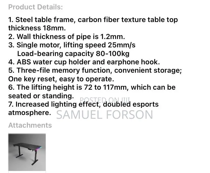Adjustable and Remote Control Gaming Table for Gaming and Streaming.