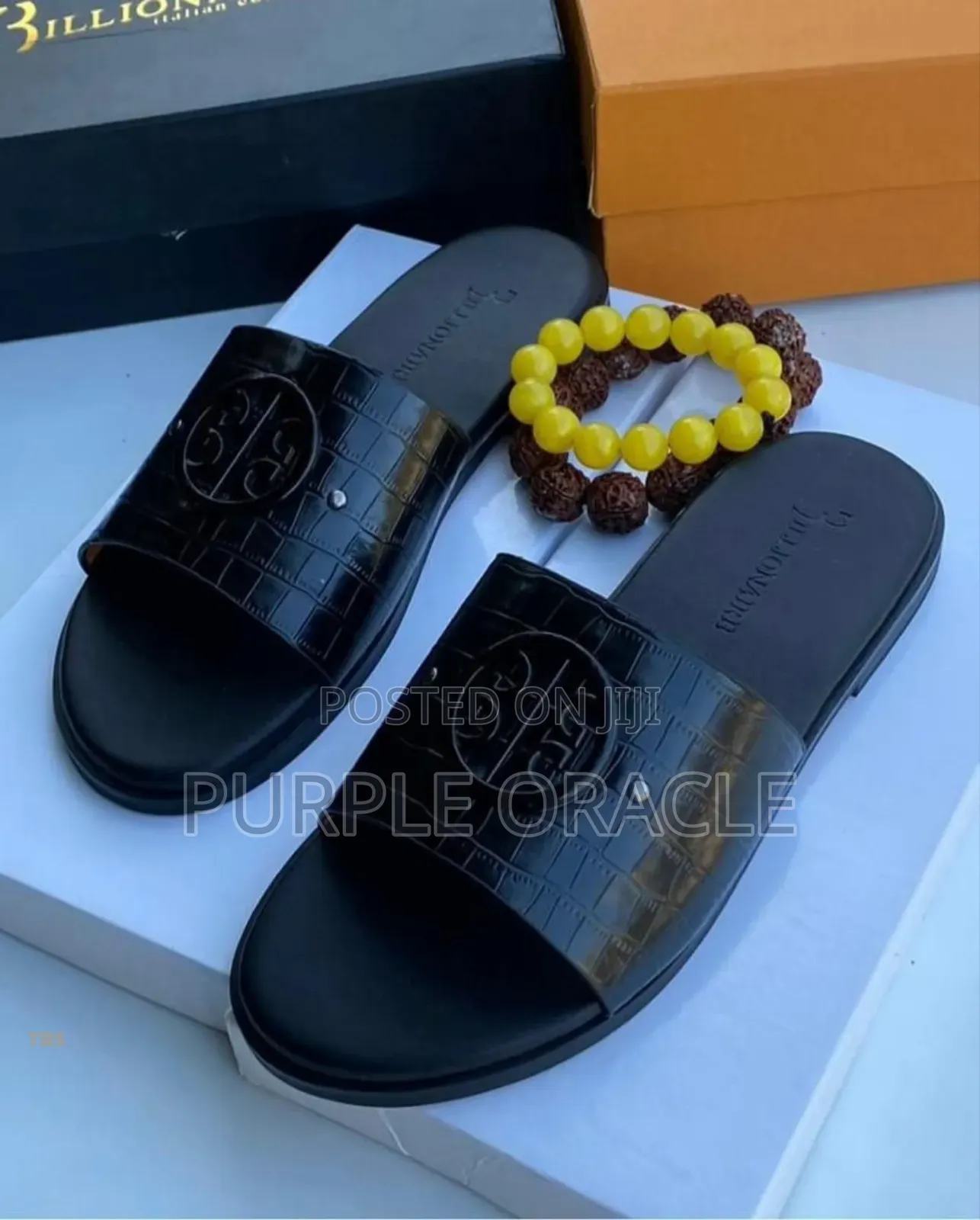Billionaire Men's Leather Slides