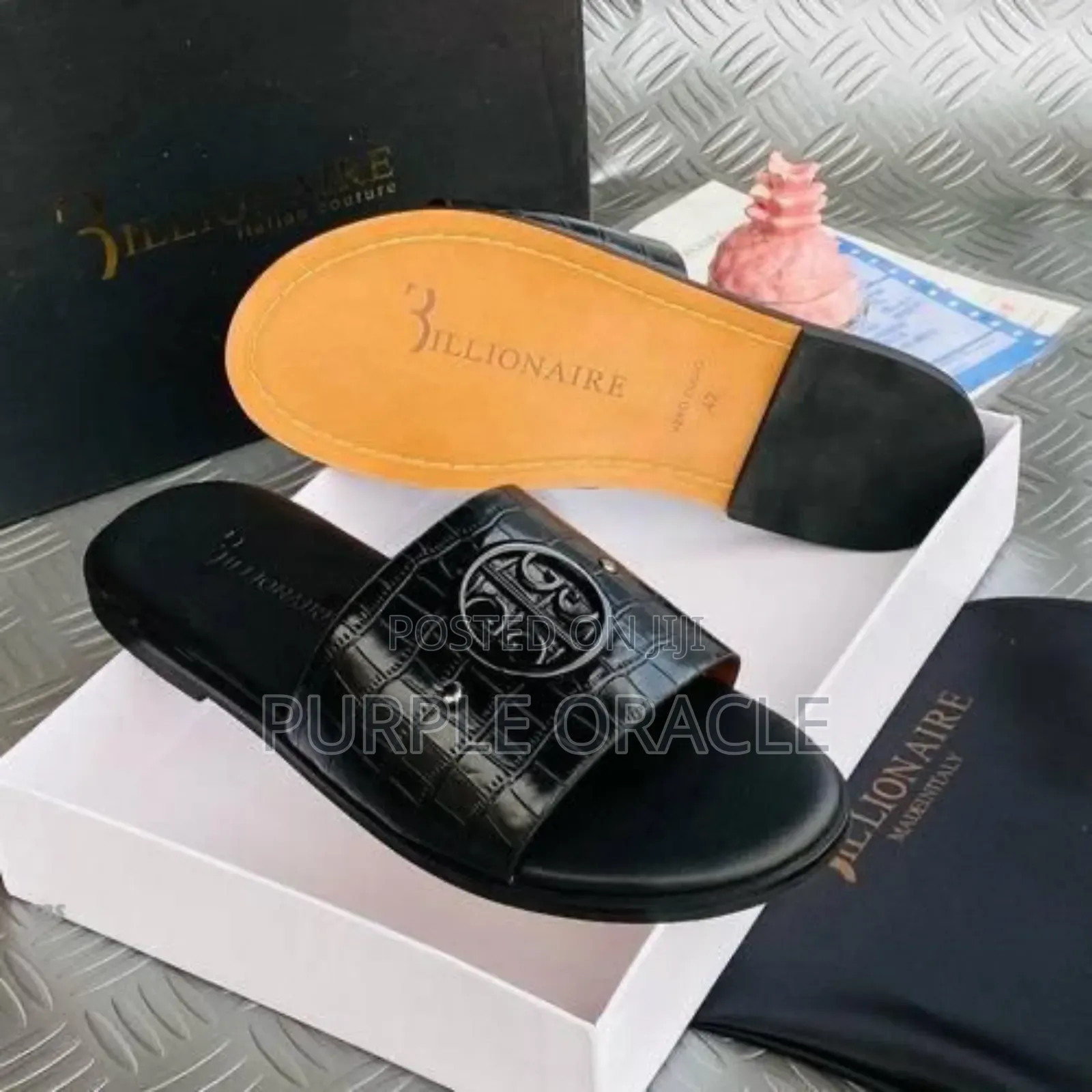 Billionaire Men's Leather Slides