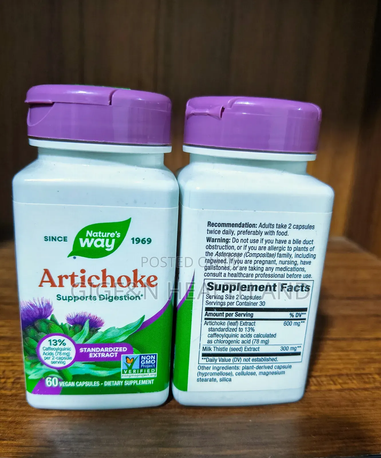 Artichoke Extract, 60 Vegan Capsules (2028expiry) - Digestive Health