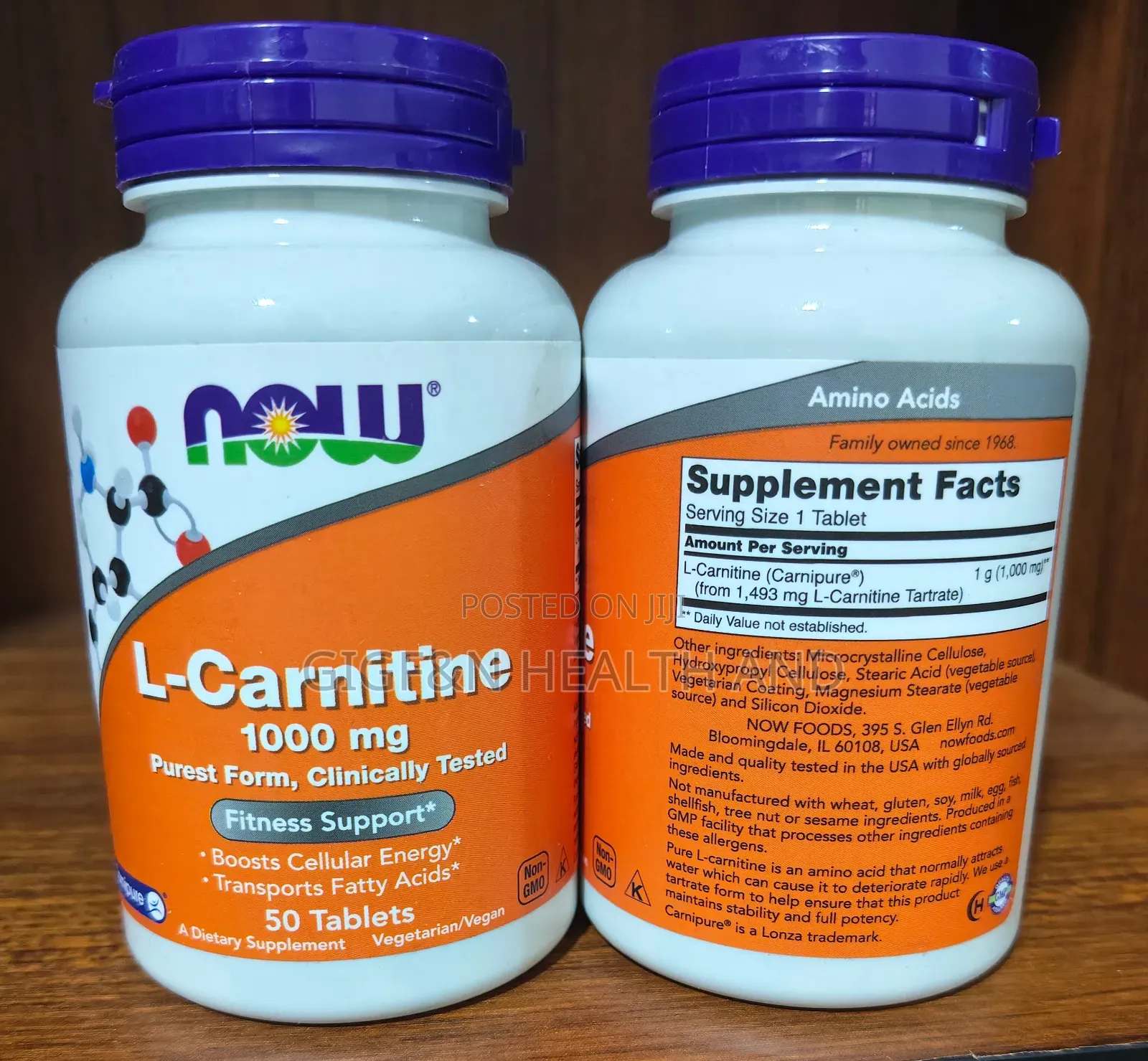 L - Carnitine, 1000mg, 50 Tablets- Fitness Support Sperm Health