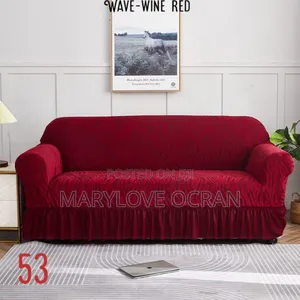 Wave-Wine Red Skirt Sofa Covers Set (2- Singles, 1- 2in1, 1- 3in1)
