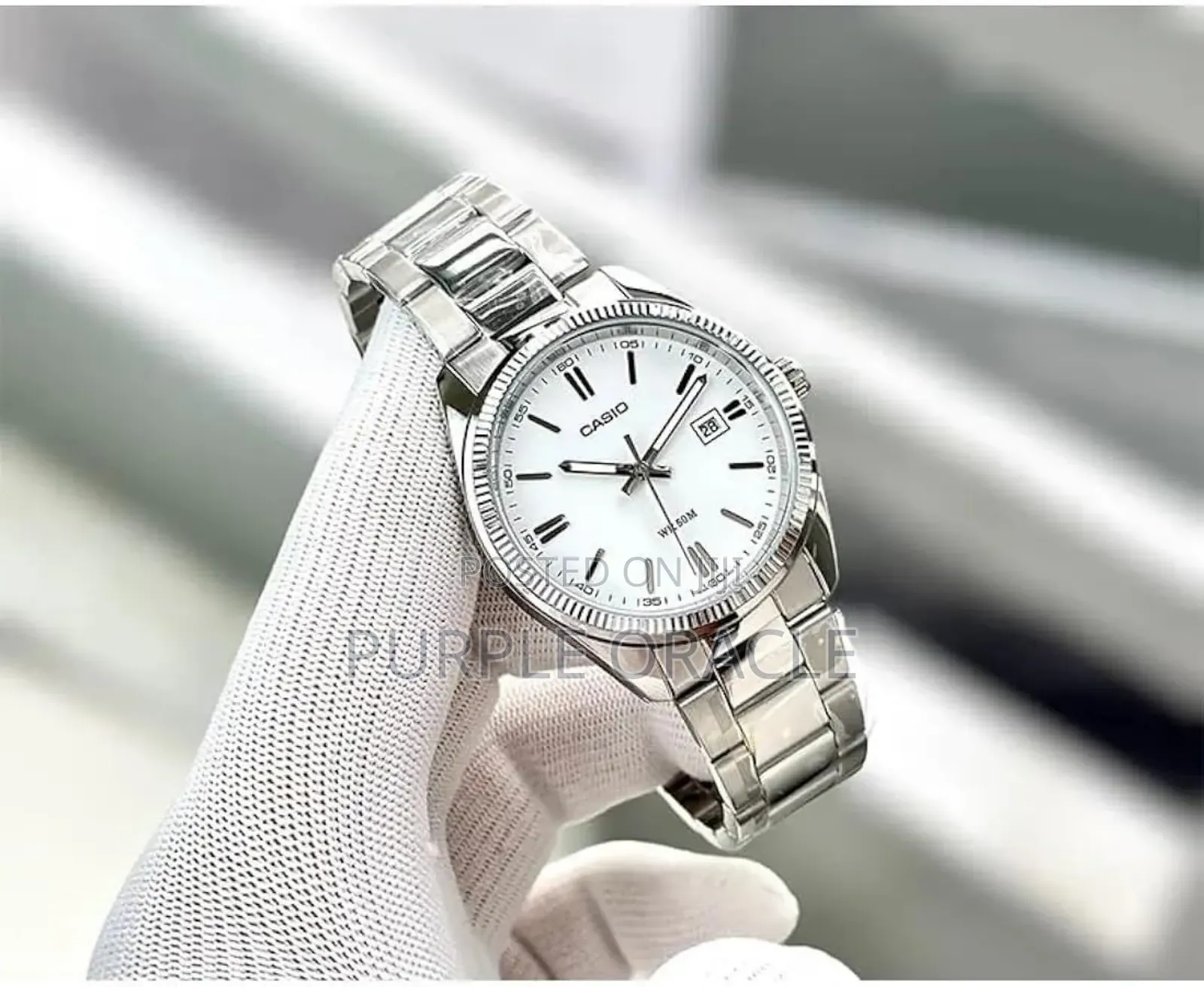 Sliver Casio Enticer Men's Analog Watch