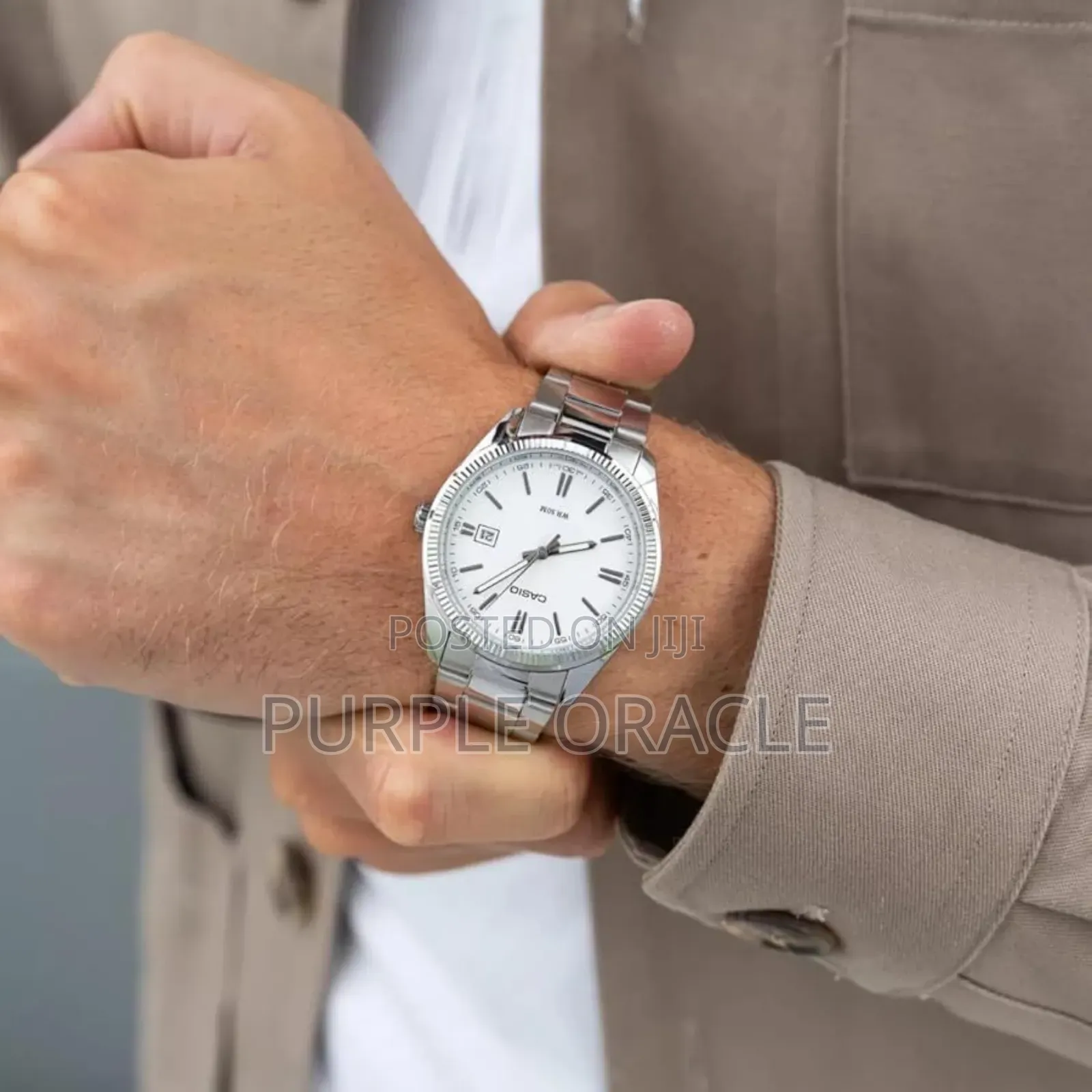 Sliver Casio Enticer Men's Analog Watch