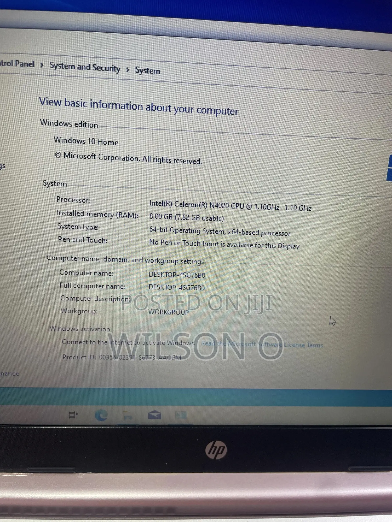 Laptop HP 14-dq1025cl 8GB Intel SSD 128GB