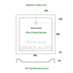 Low Profile 900mm X 900mm Quadrant/Square Shower Tray White