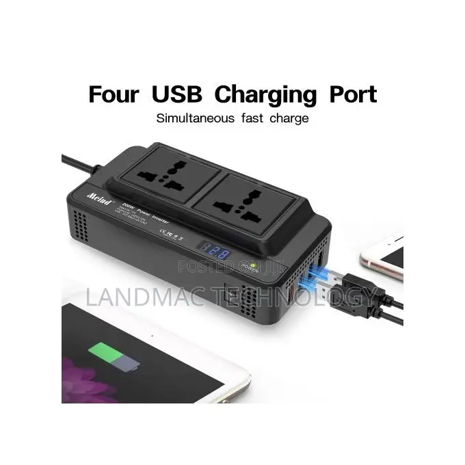 200w Car Power Inverter 12v Dc To 220v Ac Converter For Car