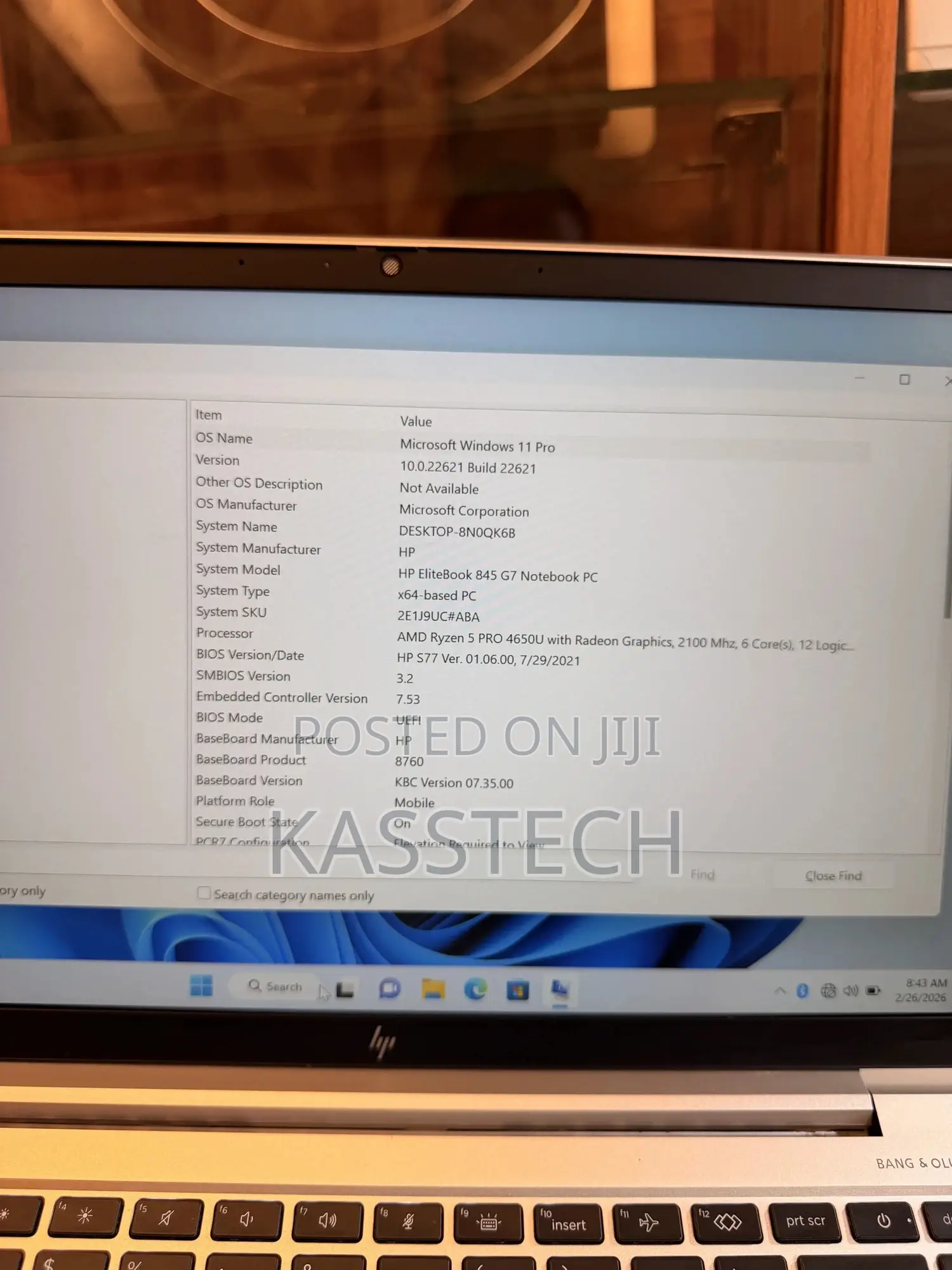 Laptop HP EliteBook 845 G7 8GB AMD Ryzen 5 SSD 256GB