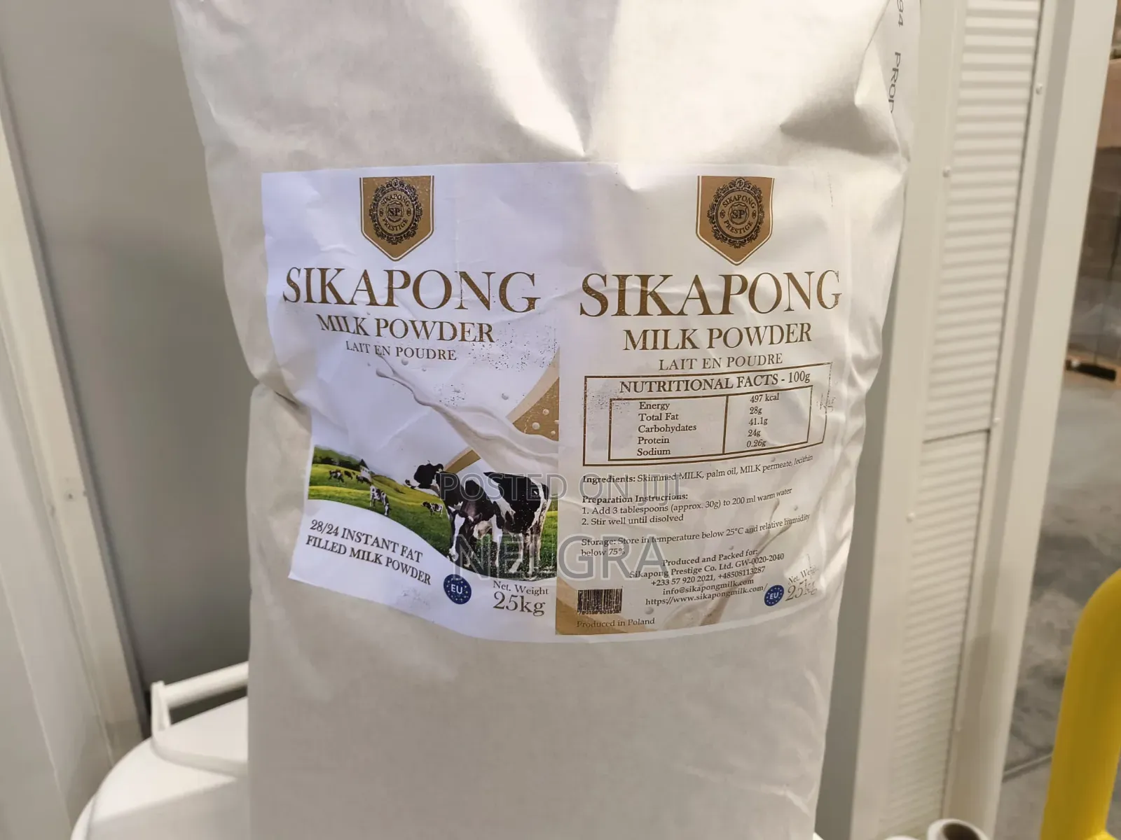 Pure White Cow Milk Powder 25kg
