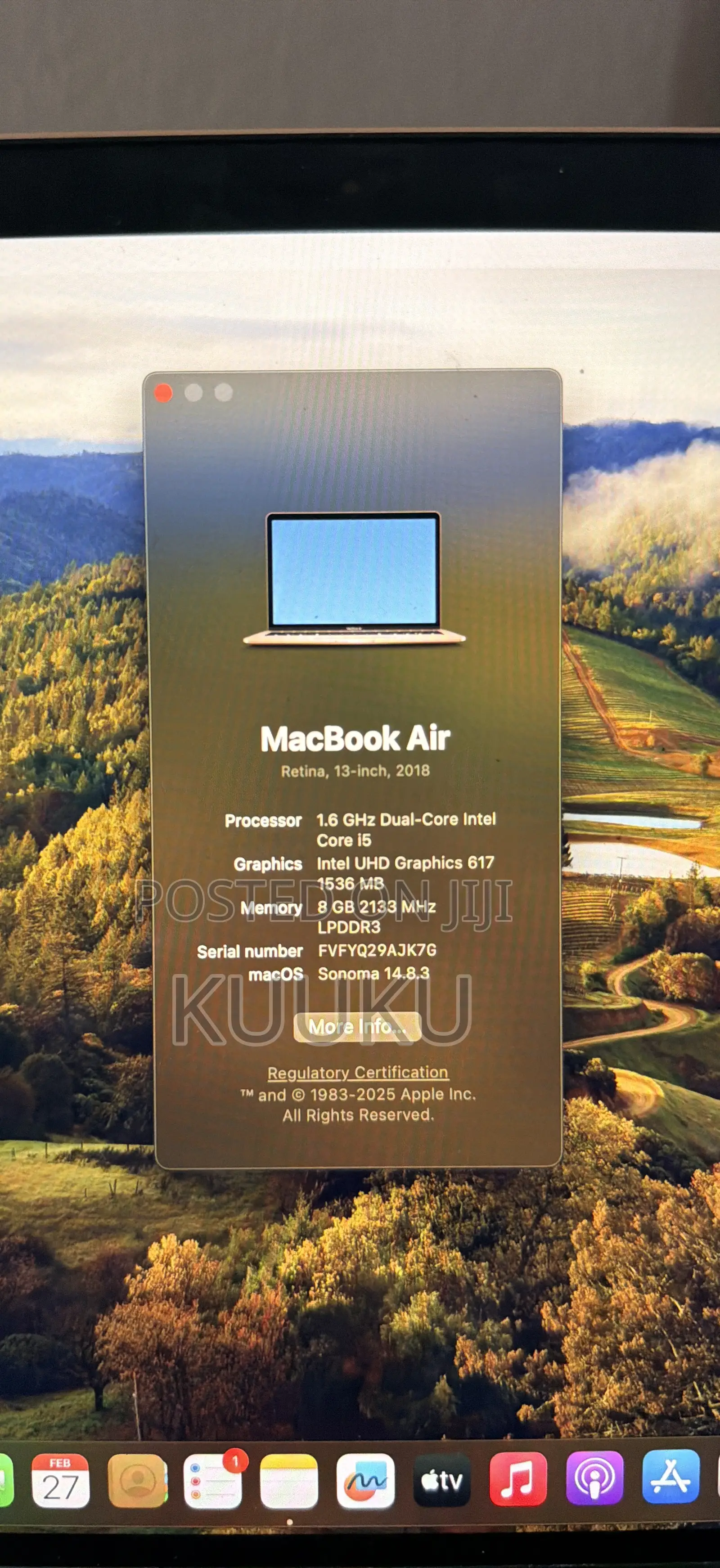Laptop Apple MacBook Air 2018 8GB Intel Core i5 SSD 256GB