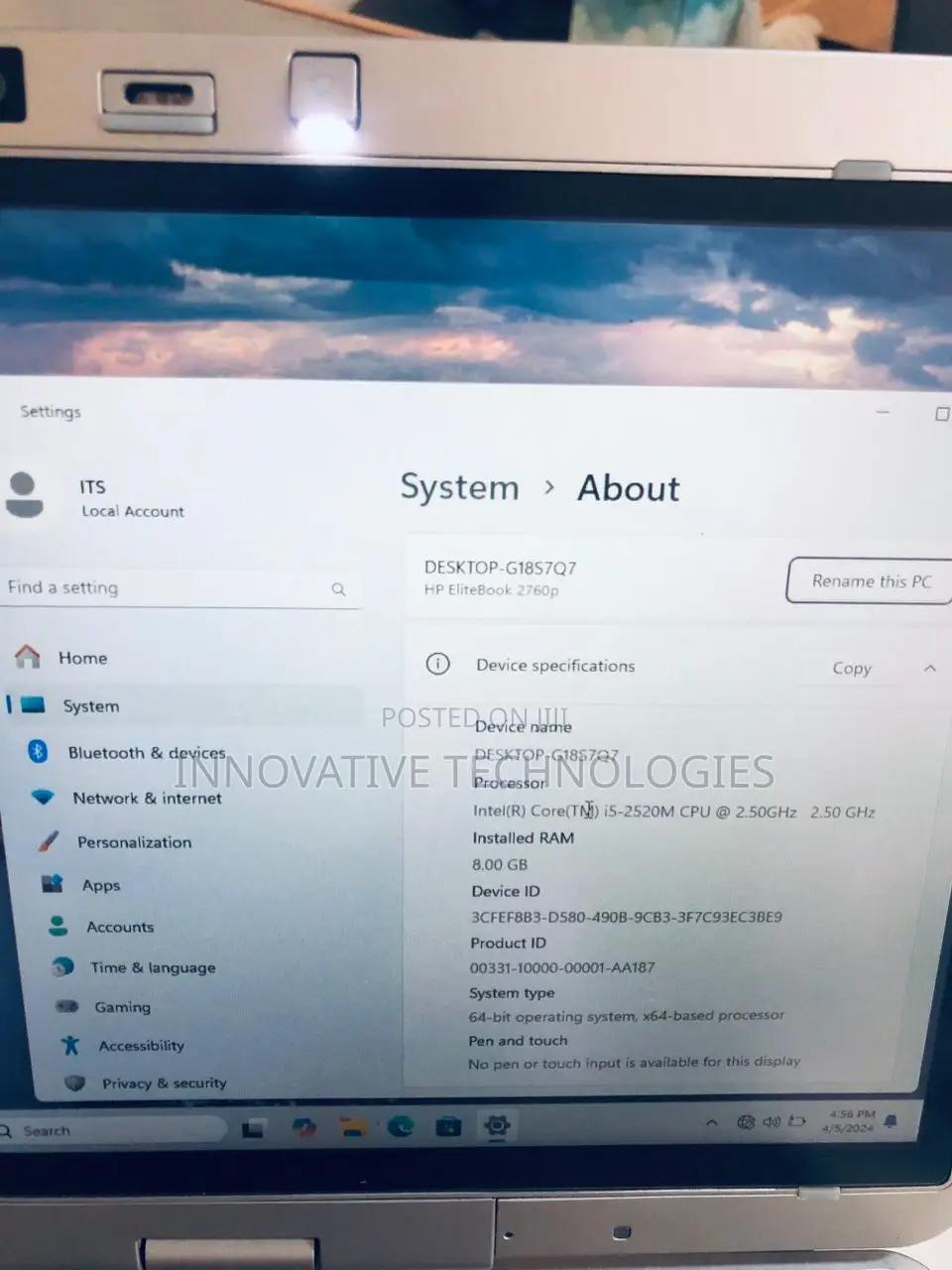 Laptop HP EliteBook 2760P 8GB Intel Core i5 SSD 128GB