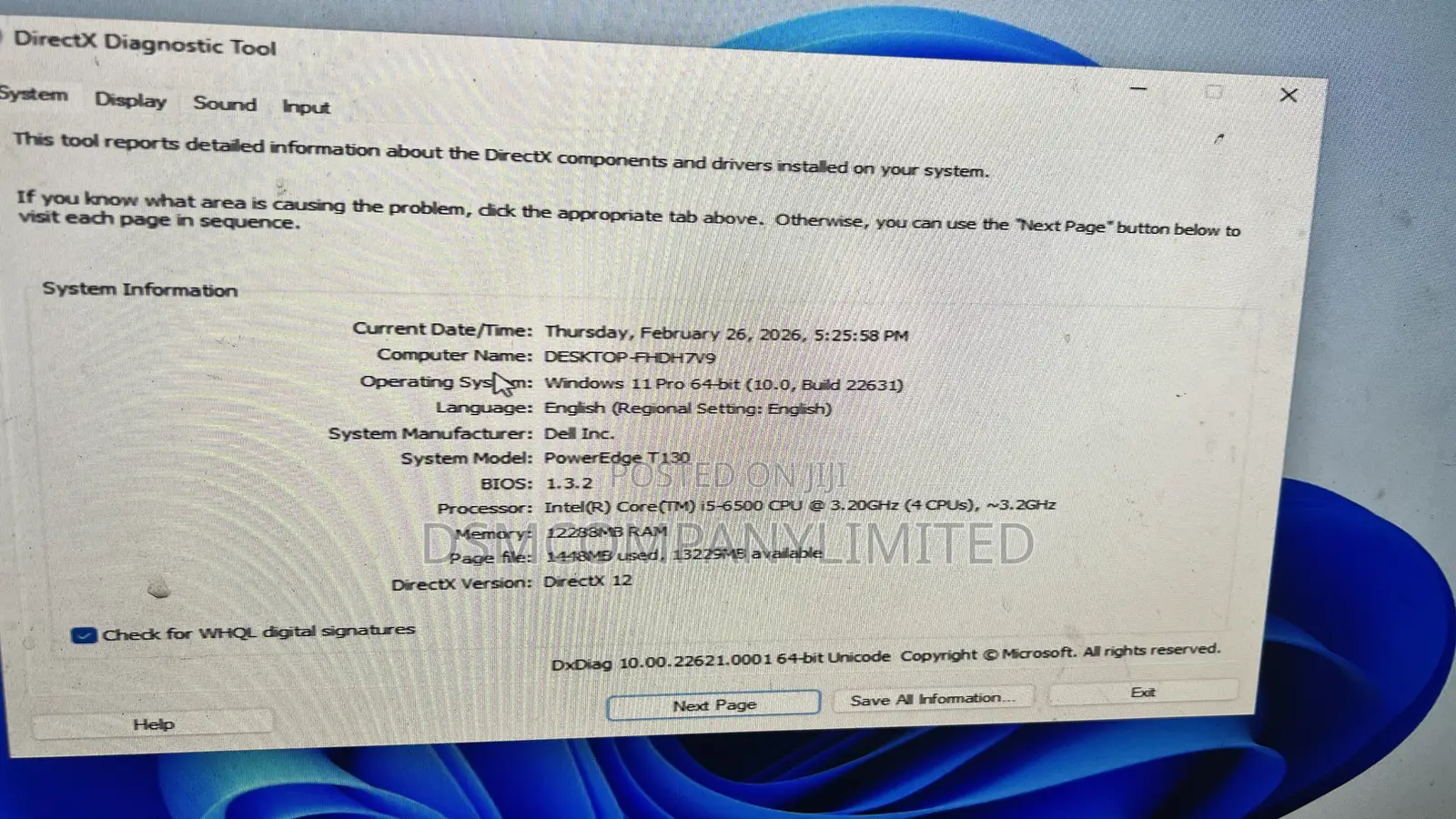 Server Dell PowerEdge T130 12GB Intel Core i5 HDD 1T