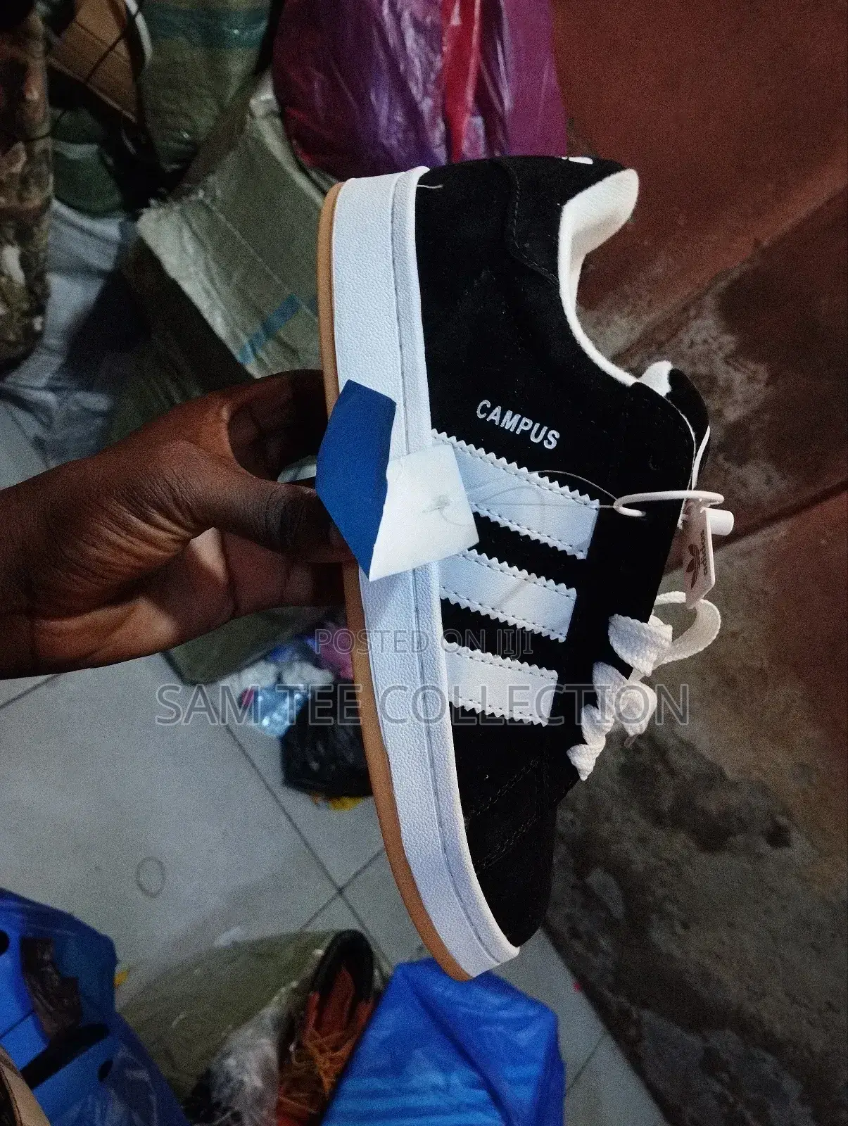 Original Adidas Campus All Black/ Black and White