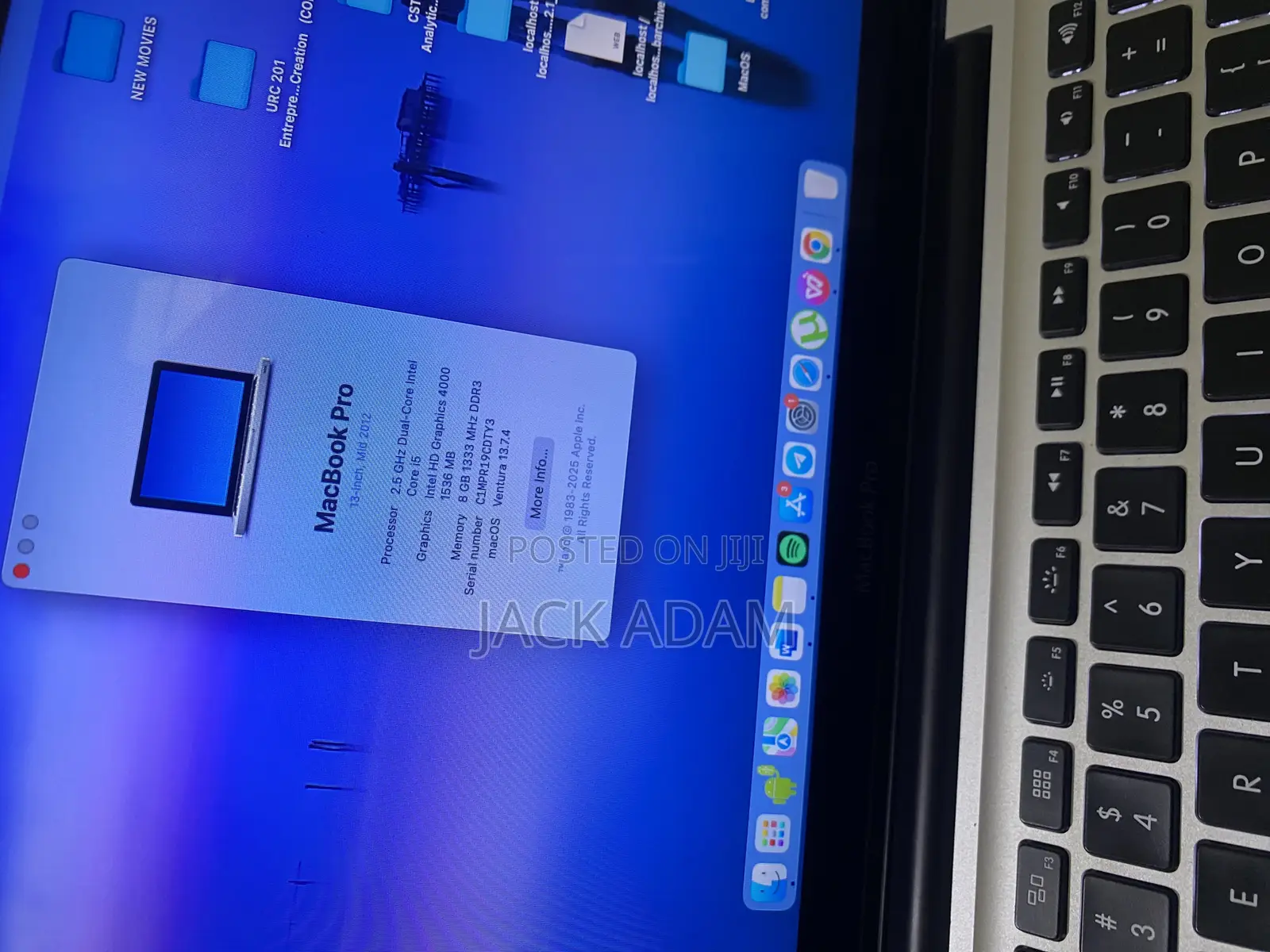 Laptop Apple MacBook 2012 8GB Intel Core i5 HDD 512GB
