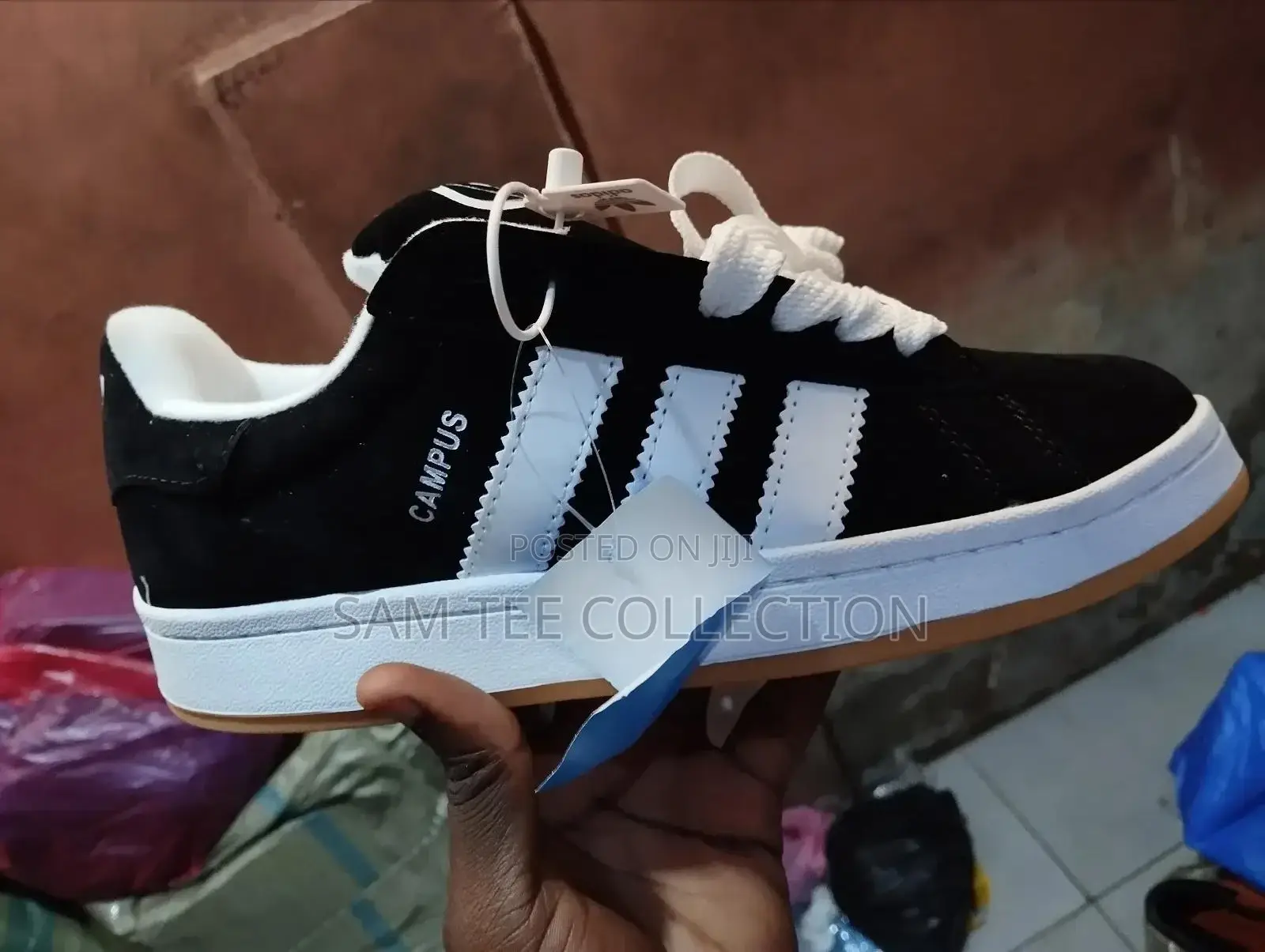 Original Adidas Campus All Black/ Black and White