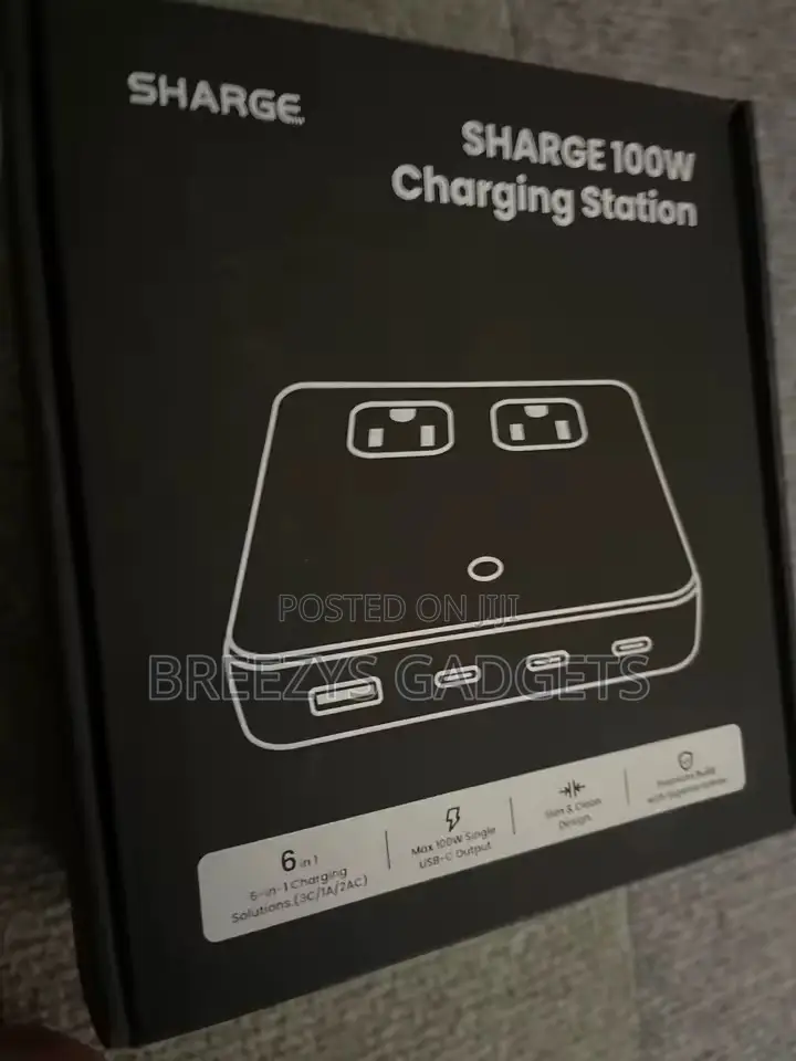 Sharge 100w Usb Charger 6 Ports Gan Desktop Charging Station Extension