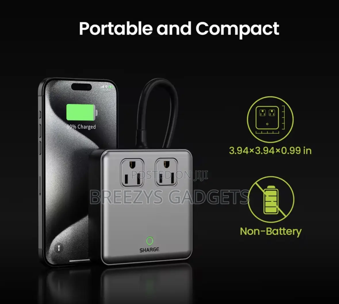 Sharge 100w Usb Charger 6 Ports Gan Desktop Charging Station Extension