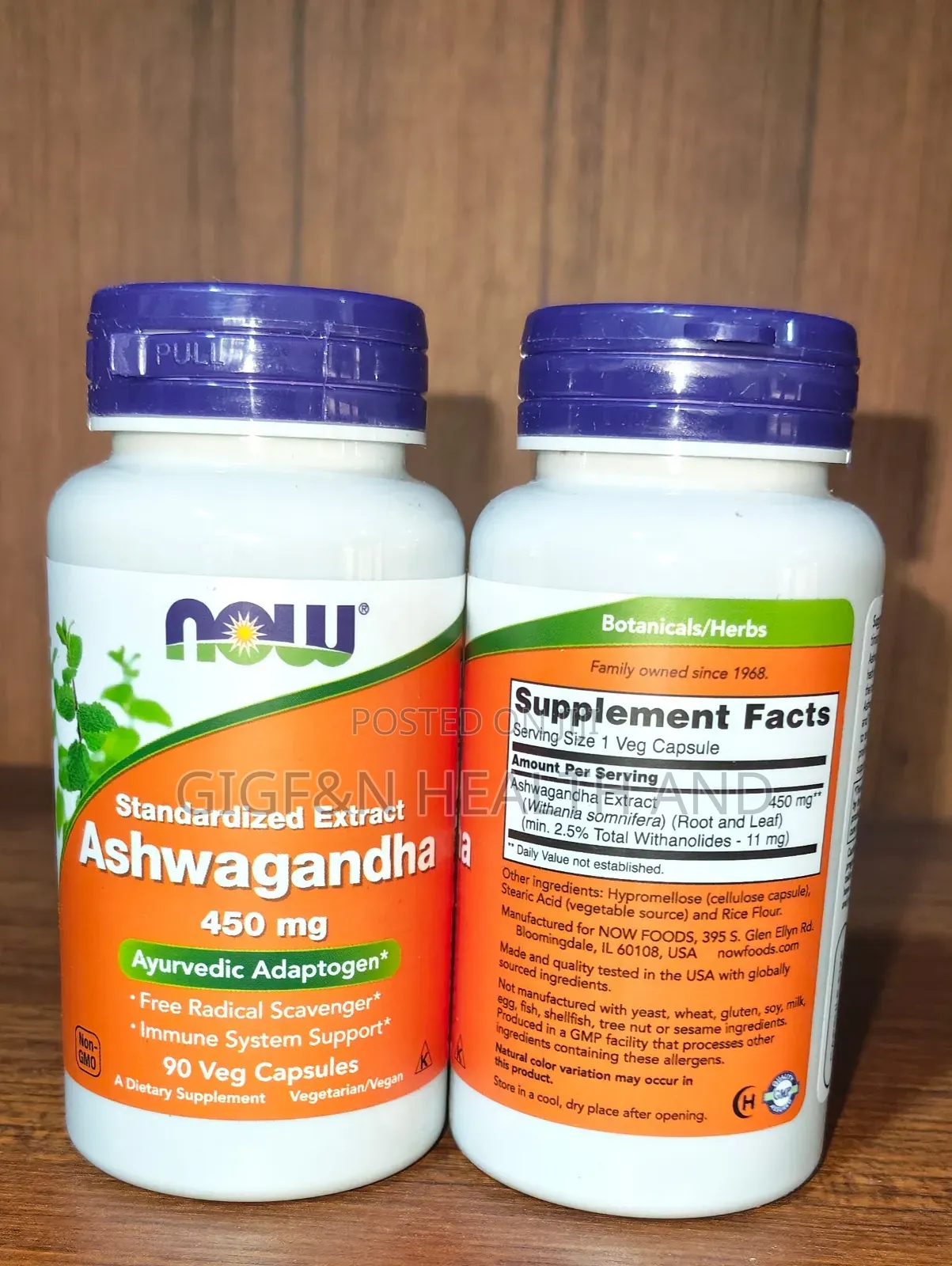 Ashwagandha, Standardised Extract, 450mg, 90vegcapsules.