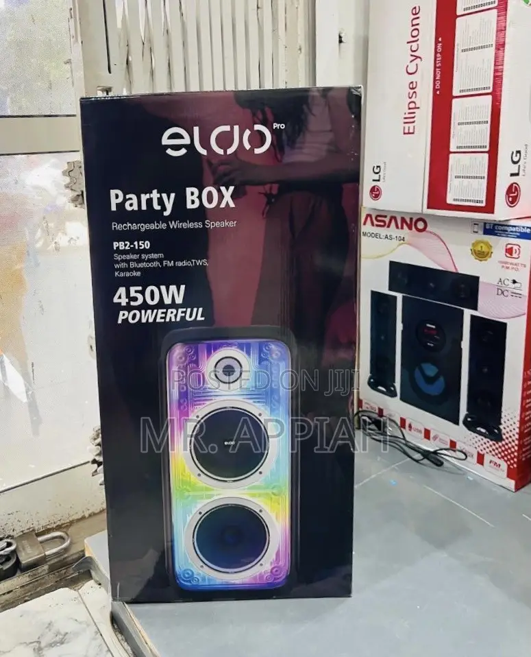 Order Unique Eldo Pb2-150 Double 8" Party Box Speaker(450watt)Black.