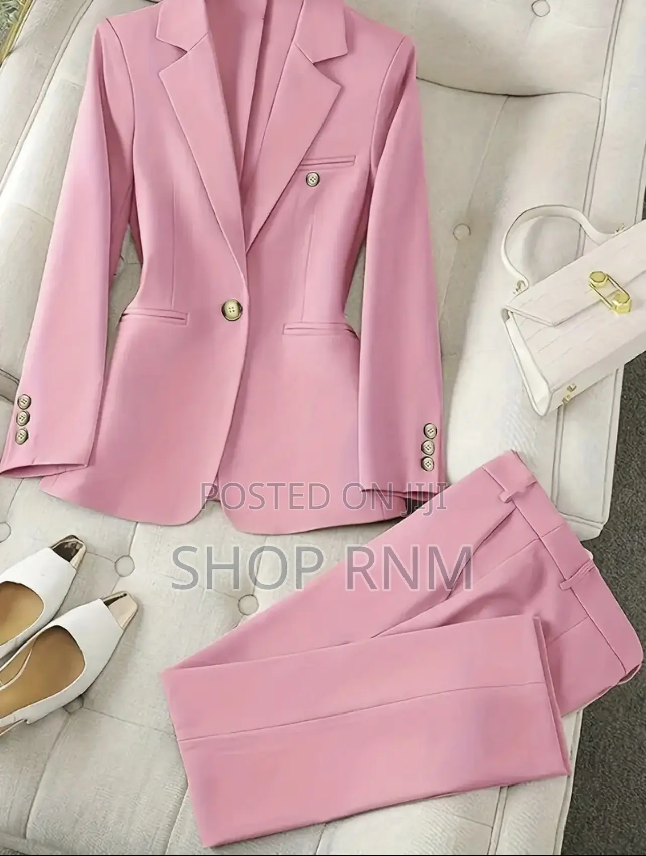 Ladies Pink Trouser Suit Set